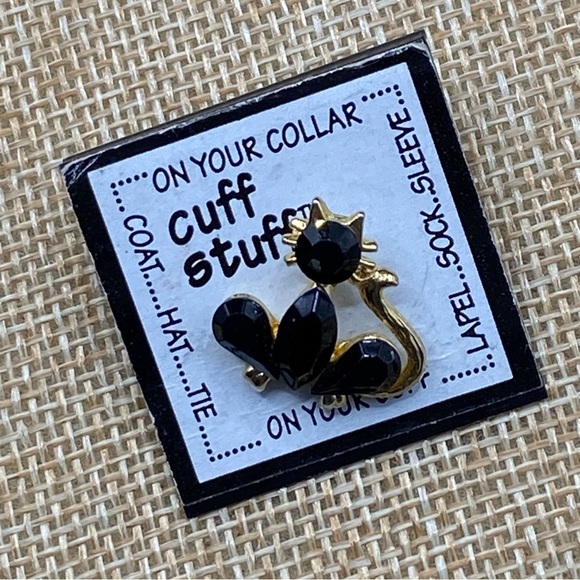 Black Cat Pin Minature Hat Tie Tac Pin - Picture 2 of 5
